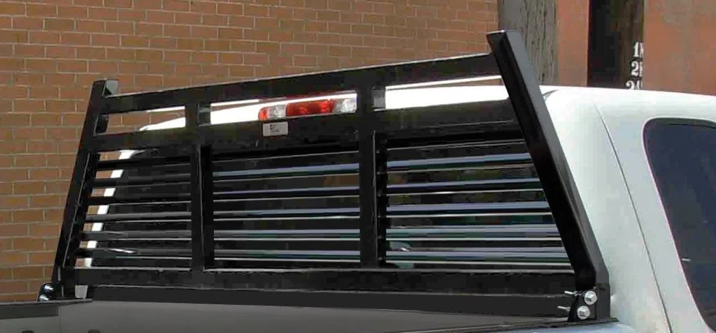 DR408BO – CATTLEMAN Headache Rack, Louvered Powder Coated Black Steel